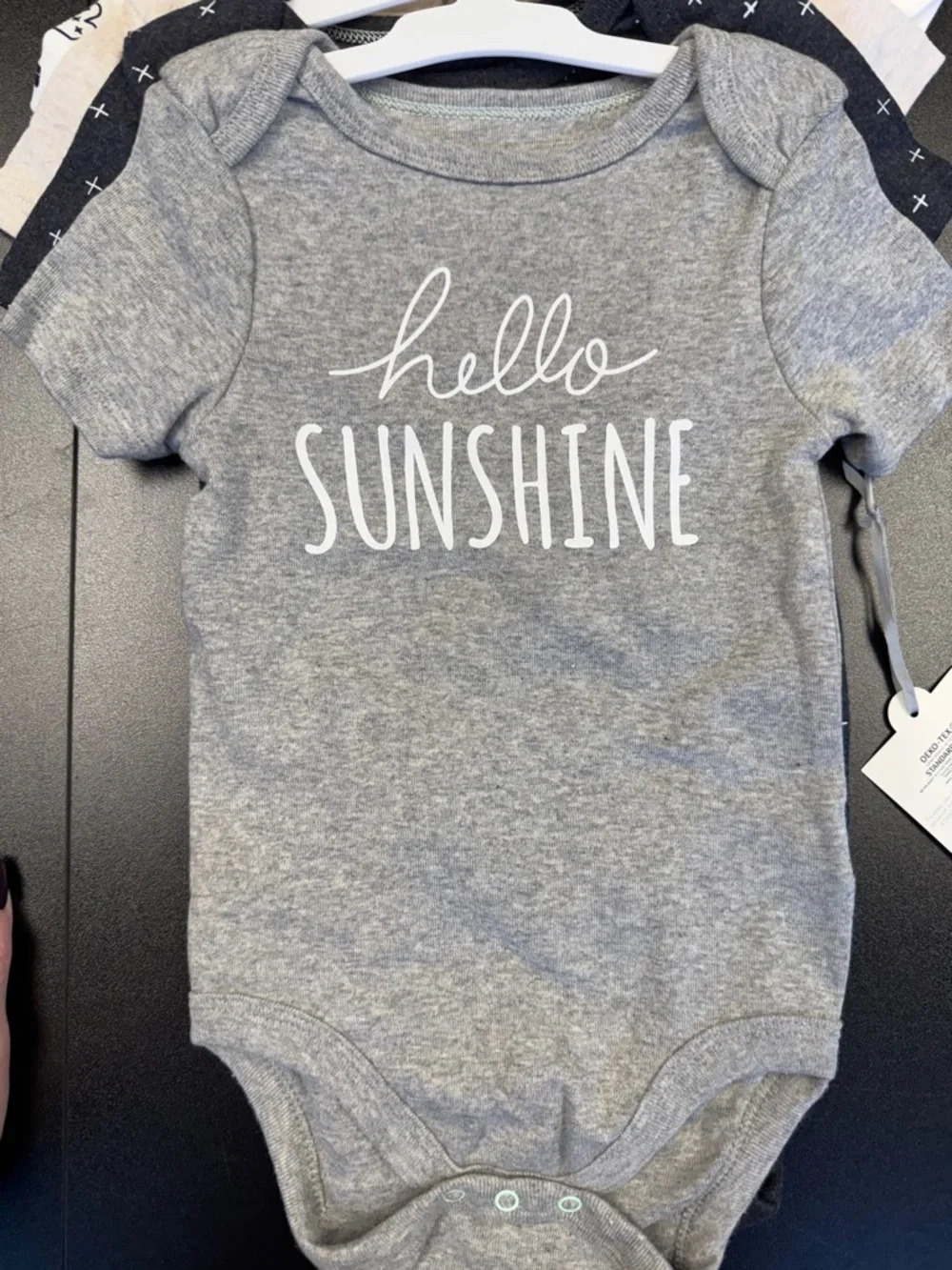 Carter's Gray 'Hello Sunshine' Short-Sleeve Baby One-Piece